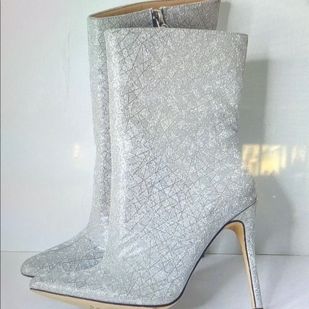 Elegant Silver High Heel Boots